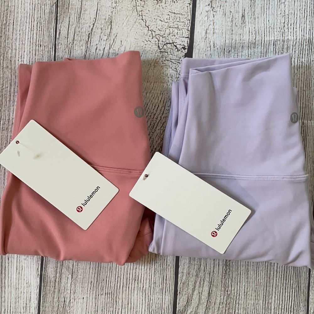 NWT lululemon Align Leggings 25” PANT PINK PUFF PINK SIZE 4 HIGH RISE PERFECT - Picture 3 of 11